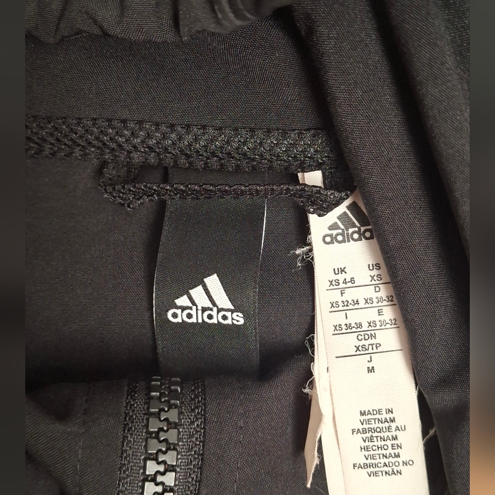 Adidas‎ Windbraker Women's XS Black Patterned Jacket Outdoors Hiking Camping Spo - Picture 3 of 11